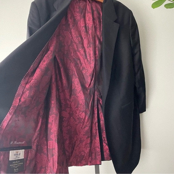 Luxury Italian Longline Sports Coat Blazer Suit Jacket Long Black Unisex - Picture 8 of 13